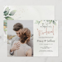 Rustic Eucalyptus Gold Virtual Wedding