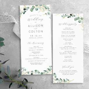 Rustic eucalyptus greenery boho wedding program