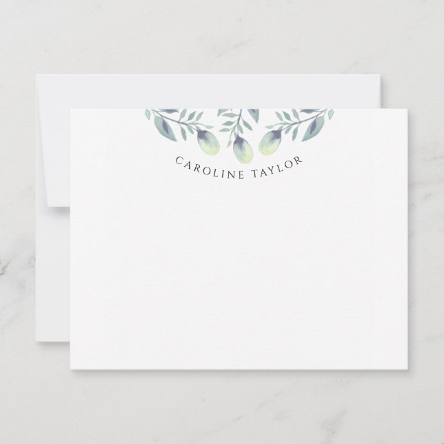 Rustic Eucalyptus Greenery Custom Boho Stationery Card (Front)