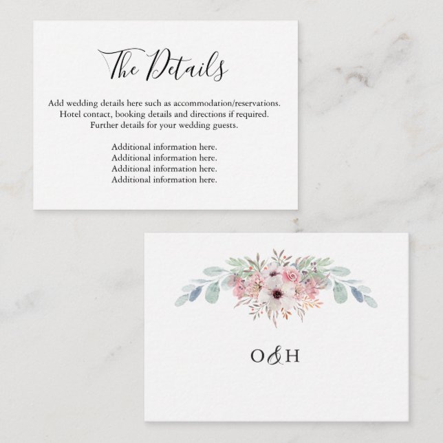 Rustic Eucalyptus Greenery Details Enclosure Card (Front/Back)