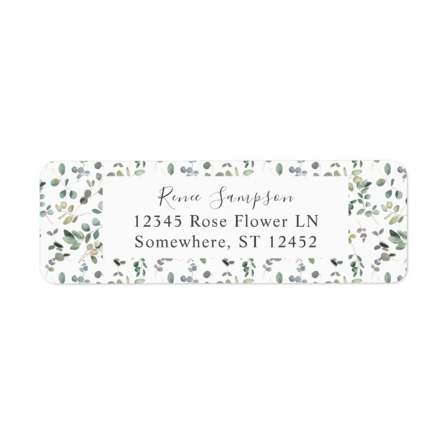 Rustic Eucalyptus Greenery Duo 2 Adresse de retour (Devant)