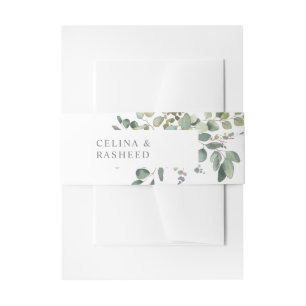 Rustic Eucalyptus Greenery Duo 3 Invitation Belly Band