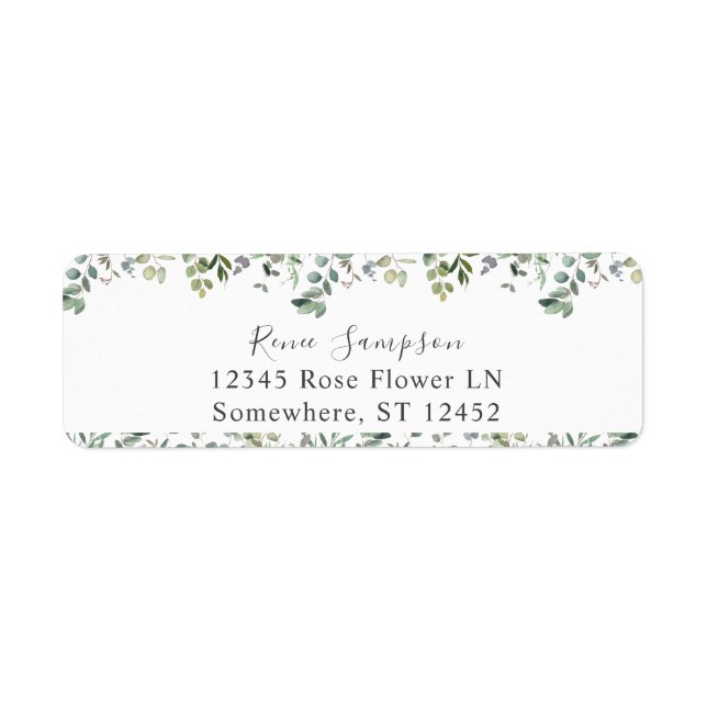 Rustic Eucalyptus Greenery Duo 3 Return Address (Front)