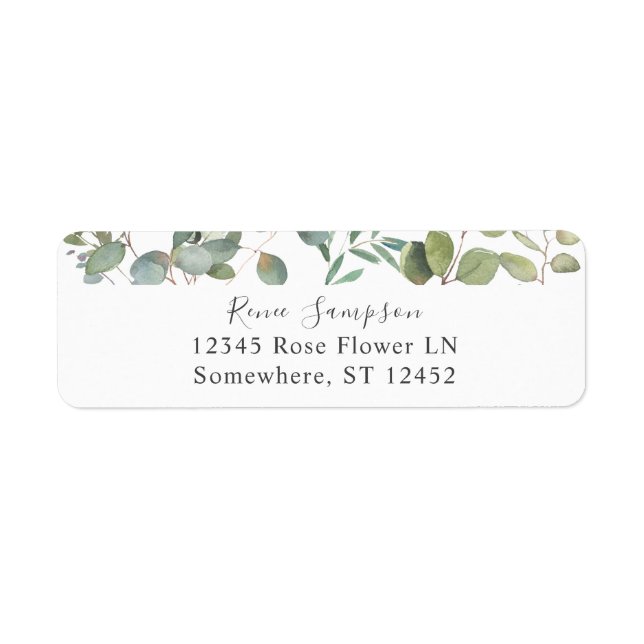 Rustic Eucalyptus Greenery Duo 4 Adresse de retour (Devant)