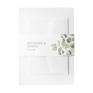 Rustic Eucalyptus Greenery Duo 4 Invitation Belly Band