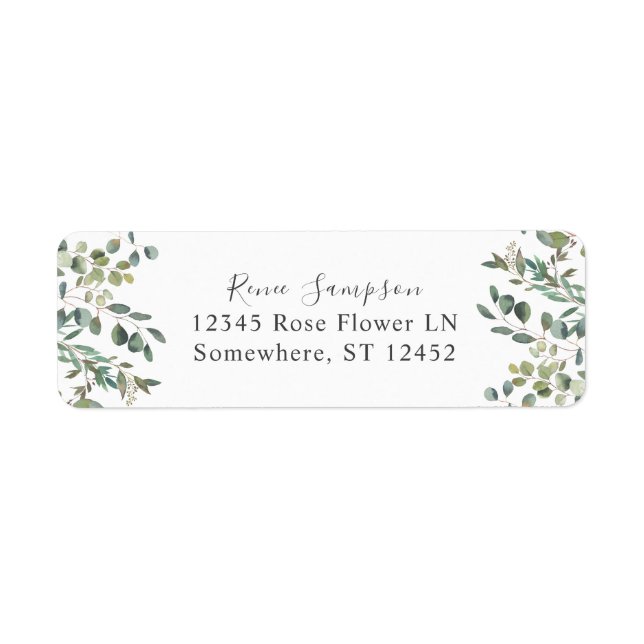 Rustic Eucalyptus Greenery Duo 5 Return Address (Front)