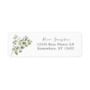 Rustic Eucalyptus Greenery Duo Adresse de retour