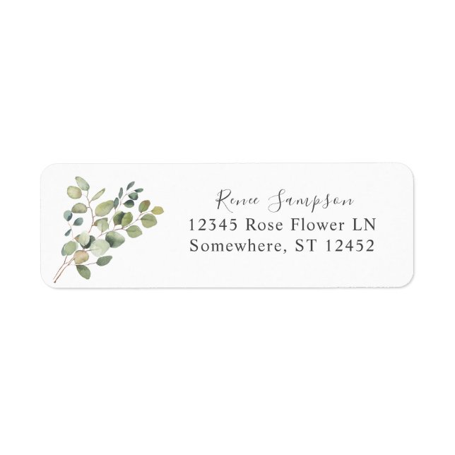 Rustic Eucalyptus Greenery Duo Adresse de retour (Devant)