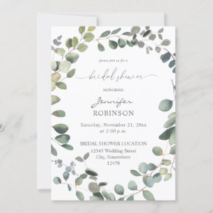 Rustic Eucalyptus Greenery Duo Bridal Shower Invitation