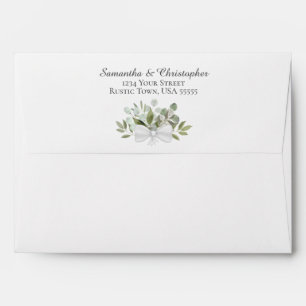 Rustic Eucalyptus & Greenery Elegant White Wedding Envelope