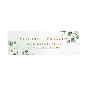 Rustic eucalyptus greenery floral return address