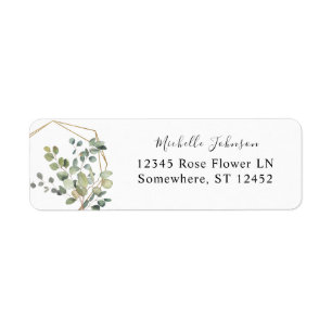 Rustic Eucalyptus Greenery & Gold Adresse de retou