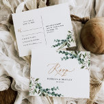Rustic Eucalyptus Greenery Gold Wedding RSVP Postcard<br><div class="desc">Designed to coordinate with our Rustic Greenery wedding collection,  this customizable RSVP card,  features mixed watercolor greenery botanicals,  modern calligraphy script paired with a classy serif font in black. Matching items available.</div>
