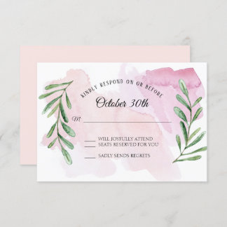 Rustic Eucalyptus Greenery Modern Watercolor RSVP Invitation