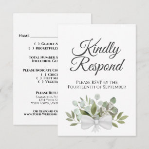 Rustic Eucalyptus & Greenery Sage Green Wedding RSVP Card