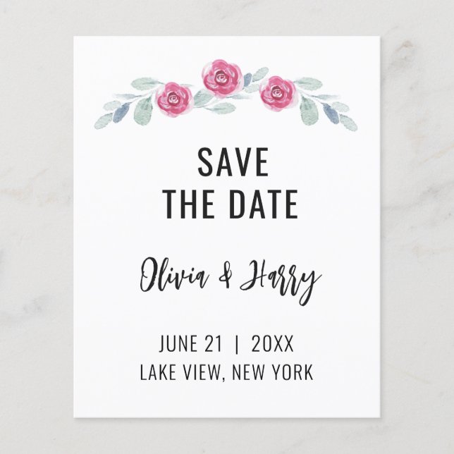 Rustic Eucalyptus Greenery Save The Date Flyer (Front)