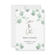 rustic eucalyptus greenery save the date