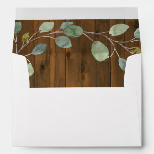 Rustic Eucalyptus Greenery Watercolor Wedding Envelope
