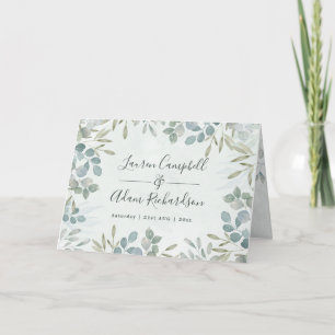 Rustic Eucalyptus & Greenery Watercolor Wedding Invitation