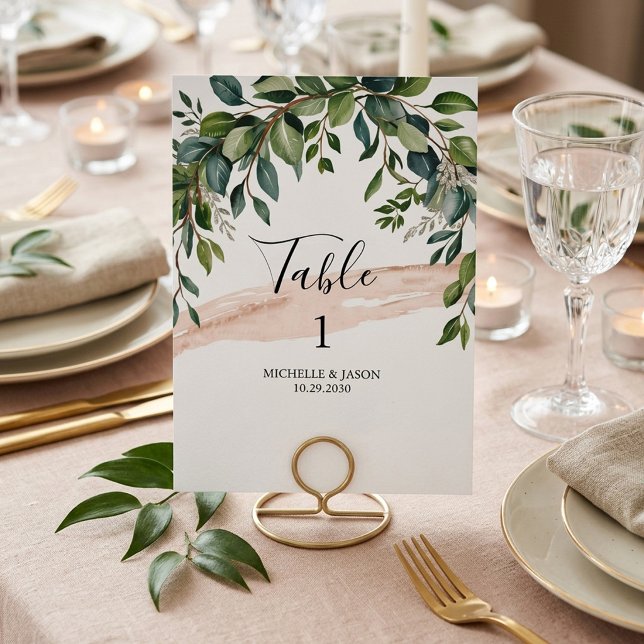 Rustic Eucalyptus Greenery Wedding Table Number    (Creator Uploaded)