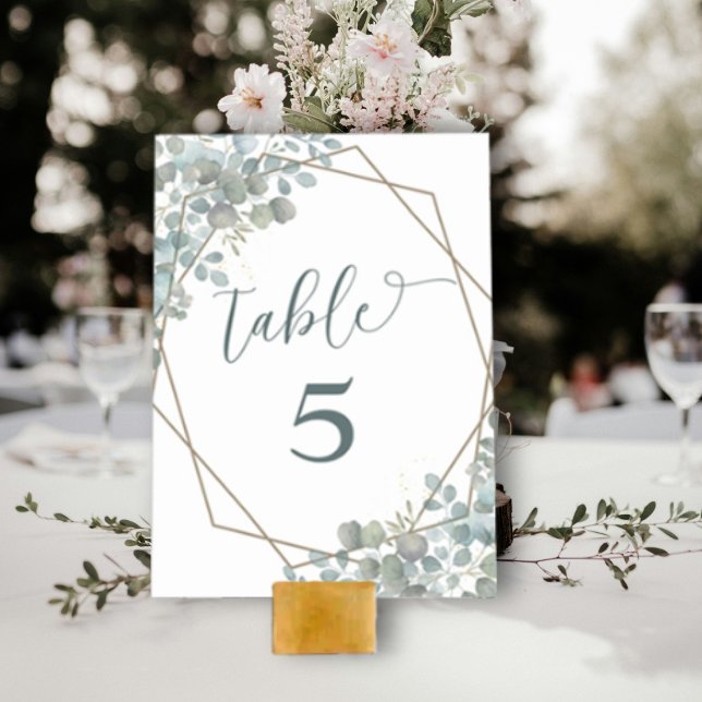 Rustic Eucalyptus Greenery Wedding  Table Number (Creator Uploaded)