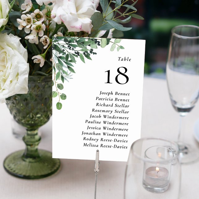Rustic Eucalyptus Guest Names Wedding Table Number (Rustic Eucalyptus Guest Names Wedding Table Number)
