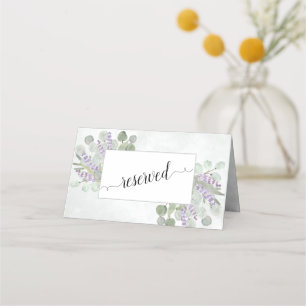 Rustic Eucalyptus & Lavender Wedding Reserved Place Card
