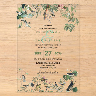 Rustic Eucalyptus Leaves Vintage Greenery Wedding Acrylic Invitations