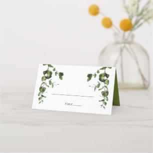 Rustic Eucalyptus Leaves Wedding Place Card