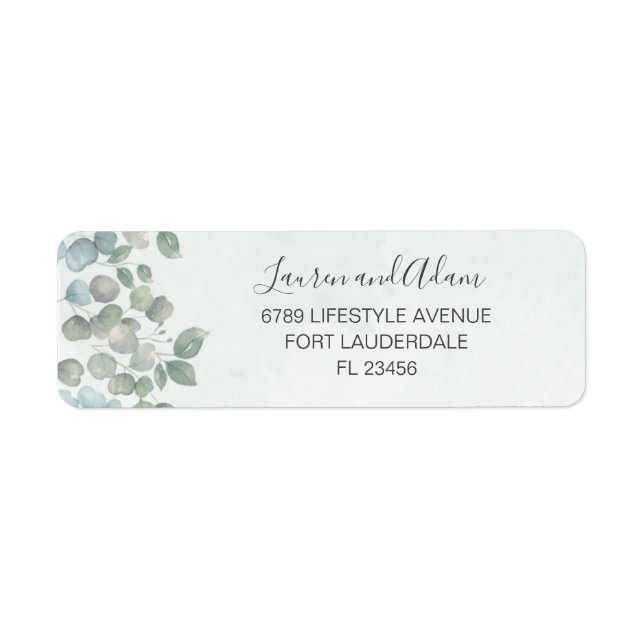 Rustic Eucalyptus Sage Green Address Label (Front)