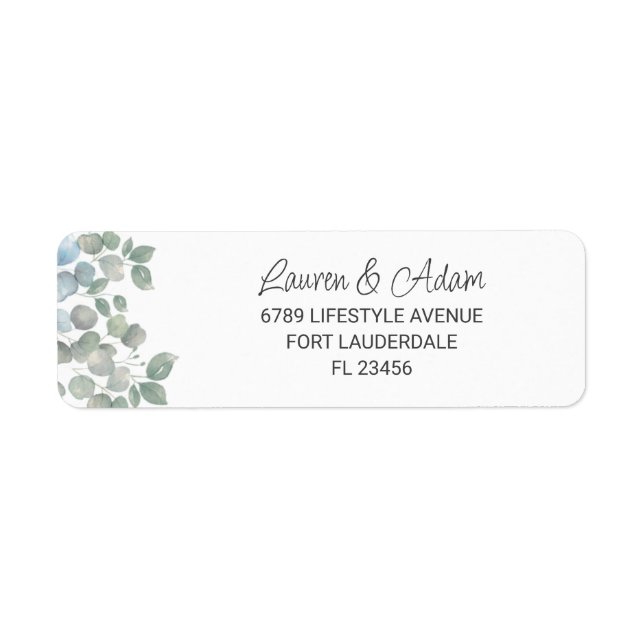 Rustic Eucalyptus Sage Green Address Label (Front)