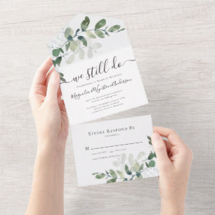Rustic Eucalyptus Vow Renewal All In One Invitation