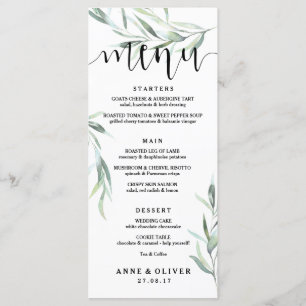 Rustic Eucalyptus Wedding Menu Card