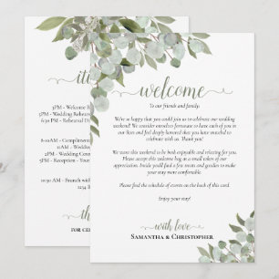 Rustic Eucalyptus Wedding Welcome & Itinerary Program