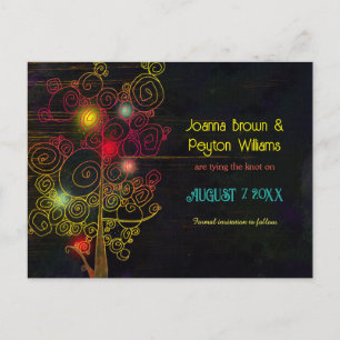 Rustic Evening Rural Wedding Save the Date Announcement Postcard