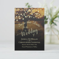 Rustic Evening Tree with Lights Wedding