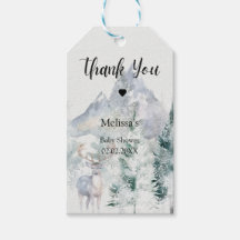 Rustic Evergreen Baby Shower Gift Tag