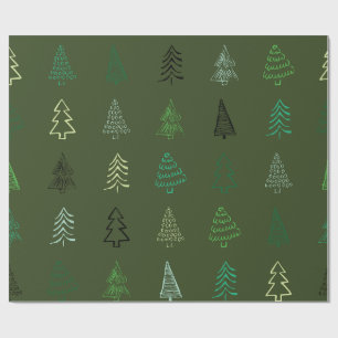 “Rustic Evergreen Christmas Wrapping Paper” Paper