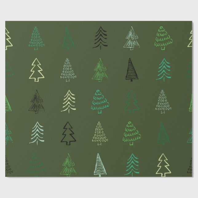 “Rustic Evergreen Christmas Wrapping Paper” Wrapping Paper (Flat)