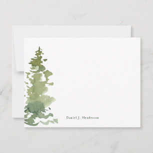 Rustic Evergreen Personalized Stationery Card