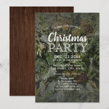 Rustic Evergreen & Pine Branches Christmas Party