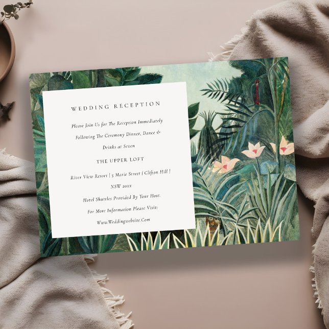 Rustic Exotic Tropical Forest Wedding Reception Enclosure Card (Creator Uploaded)