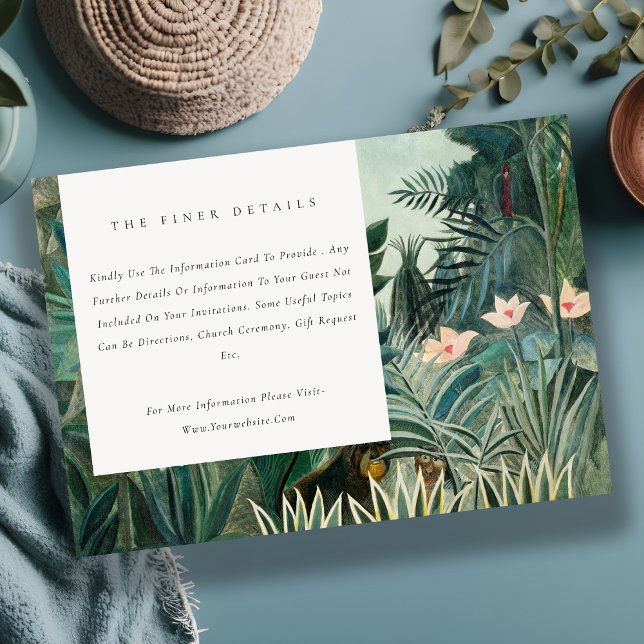 Rustic Exotic Tropical Rainforest Wedding Details Enclosure Card (Creator Uploaded)