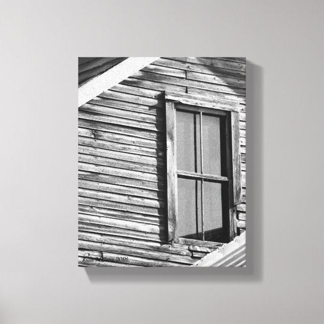 Rustic Exterior of House with Window Canvas Print (Front)