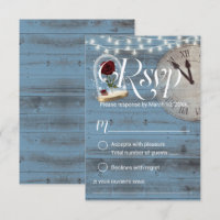 Rustic Fairytale Dusty Blue Barn Wedding RSVP