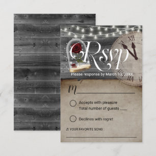 Rustic Fairytale Wedding Rose Glass Dome RSVP