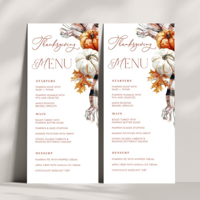 Rustic Fall 4x9 Thanksgiving Dinner Menu (Rustic Fall 4x9 Thanksgiving Dinner Menu)