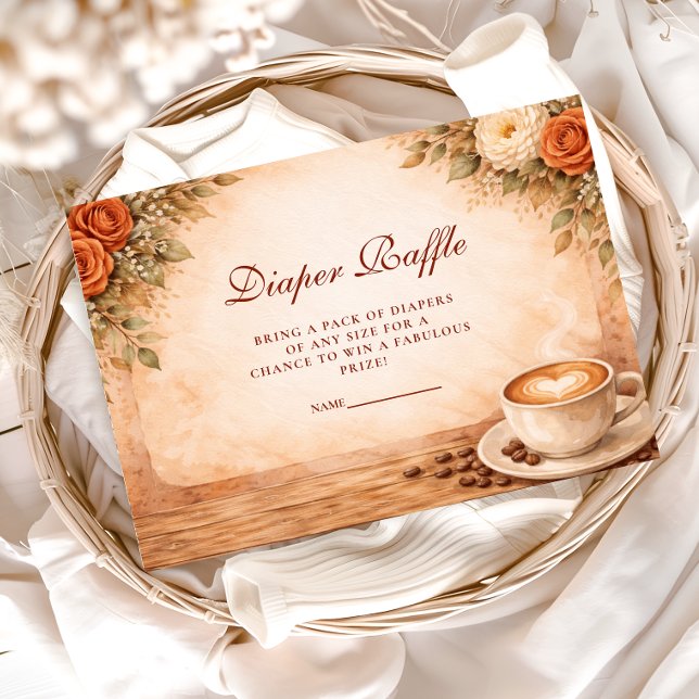 Rustic Fall A Baby Is Brewing Diapper Raffle Enclosure Card (Creator Uploaded)