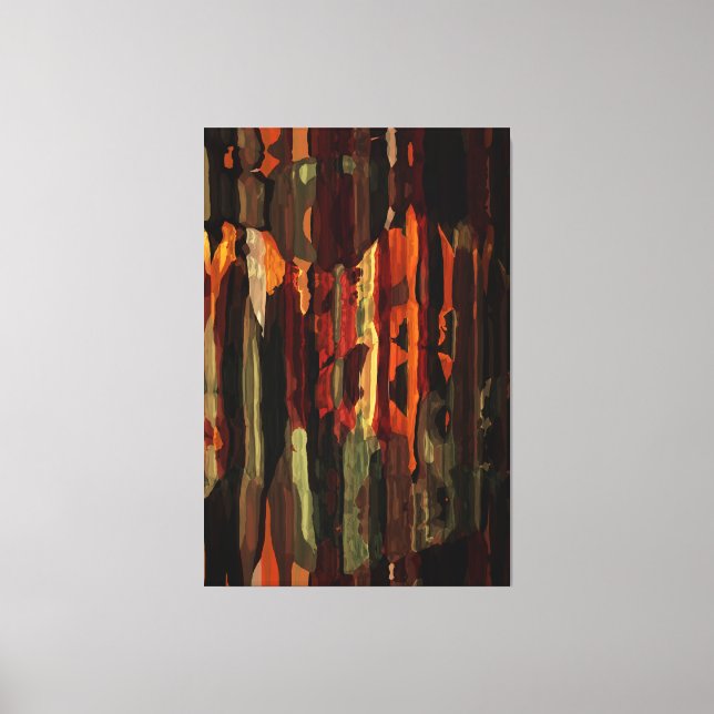 Rustic Fall Abstract Art Paint Texture Canvas Print (Front)