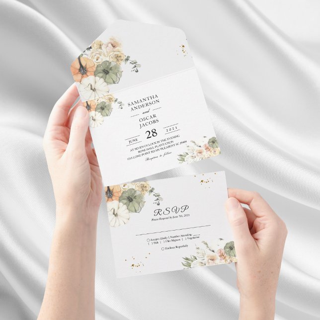 Rustic Fall All In One Wedding  Invitation (Creator Uploaded)